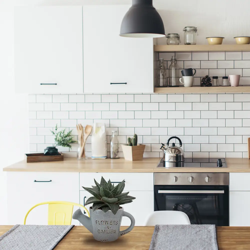 Кашпо-кактусник 10.5x10x17 см v0.42 л керамика серый GARDMAX STLM-2207175 - Вид №5