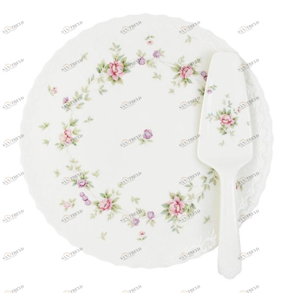 Блюдо фарфоровое с лопаткой белое 29,5 см "Воспоминание" NARUMI ВОСПОМИНАНИЕ 00-3946377 Белый 