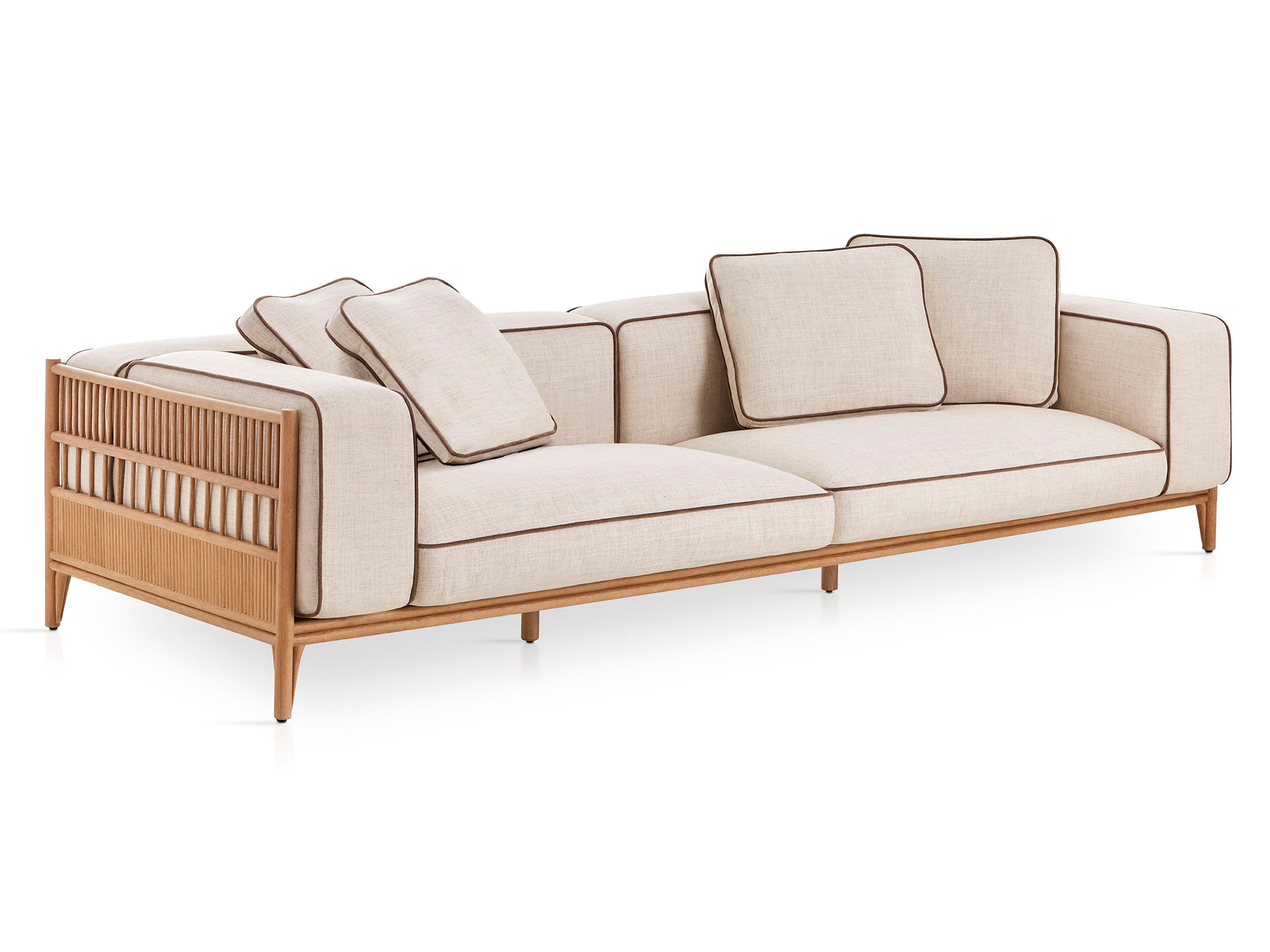 3-местный диван из ткани и ротанга EXPORMIM Cadenza ARCH-00138945