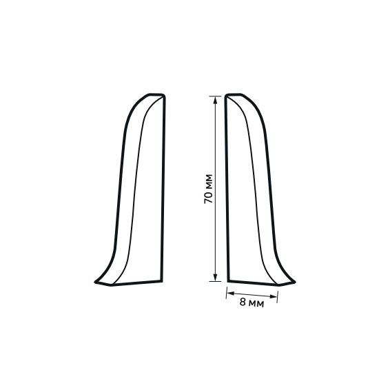 83411625 Заглушка левая и правая Дуб Монако 70 мм 2 шт. STLM-0041178 ARTENS  - Вид №4