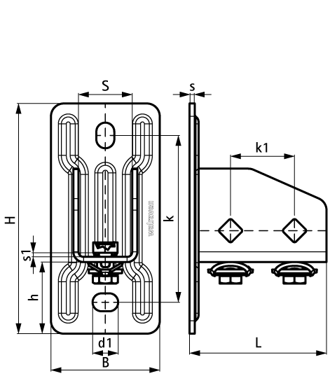 665885400 Монтажные профиля BIS RapidStrut® Держатель Профиля G2 (BUP1000) WALRAVEN  - Вид №1