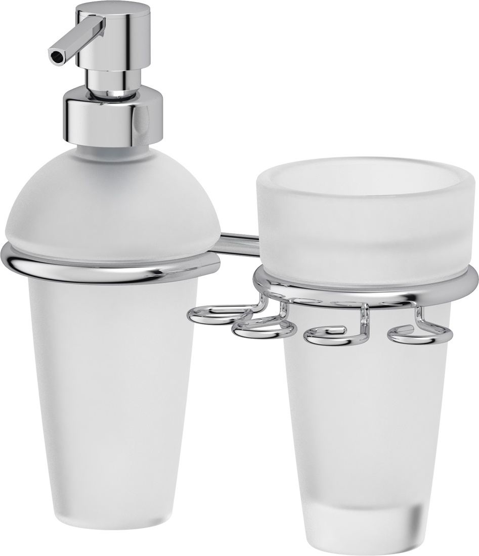 NSL15 Держатель зубных щеток со стаканом и дозатором жидкого мыла - компонент для штанги FBS Universal