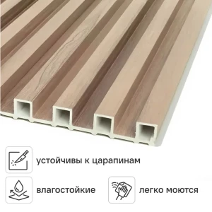 Стеновая панель ПВХ Рейка орех светлый 2700x160x23 мм 0.432 м² 89379617 STLM-2027437