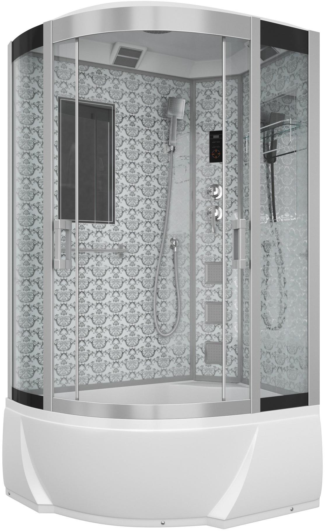 Душевая кабина NG-7712WR (800x1200х2150) высокий поддон стенки БЕЛЫЕ Niagara Luxe