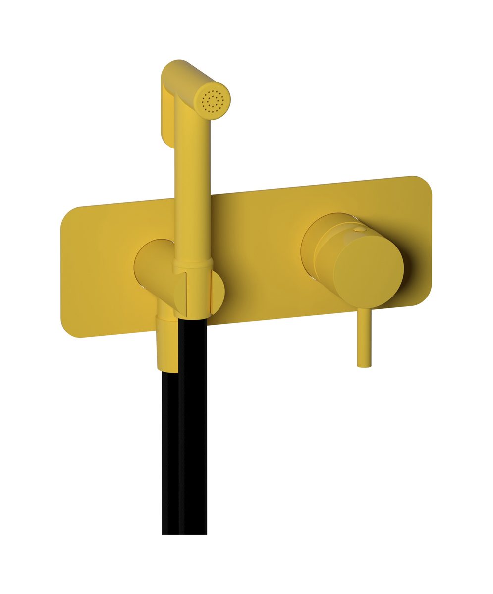 Внешние части гигенического душа со смесителем. WE ARE IB co706gi Yellow Franciacorta Colore