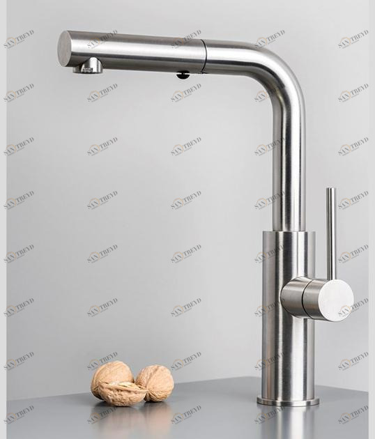 Super Inox Смеситель для кухни из нержавеющей стали, устанавливаемый на столешнице, с вытяжным душем Dylan 0010028x