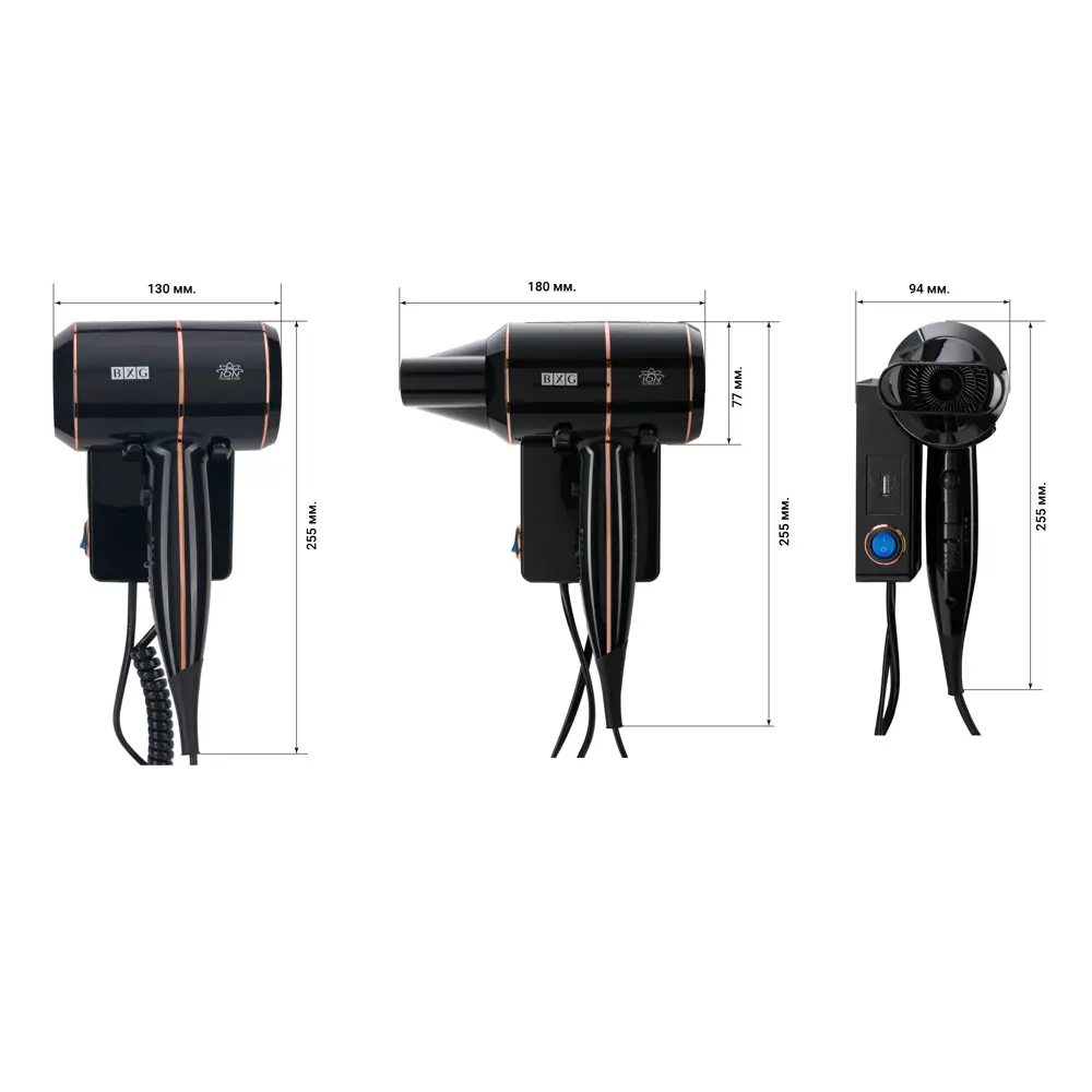 Фен BXG 1600 Н2, 1800 Вт, цвет черный BXG-1600 STLM-2095845 - Вид №6