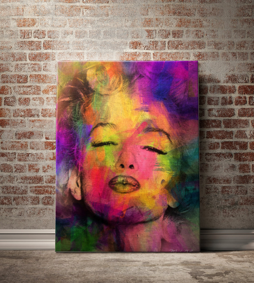 Картина портрет100х80 см Marilyn Monroe by Mark Ashkenazi ICON DESIGNE  096861 Желтый;розовый;фиолетовый;разноцветный  - Вид №1