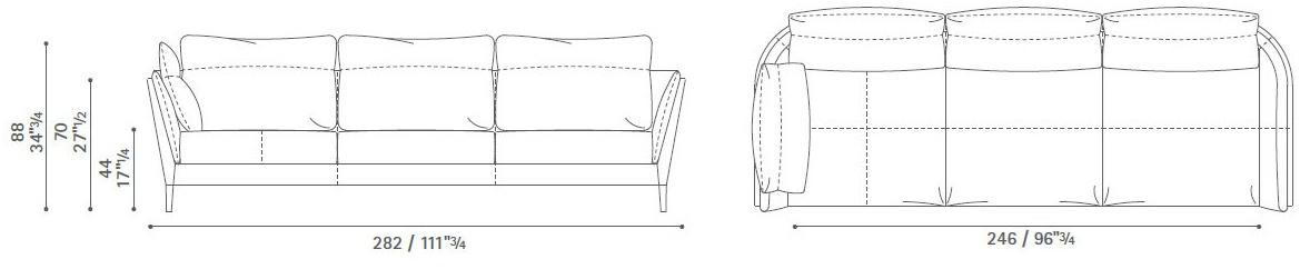 Poltrona Frau 3-х местный кожаный диван La collezione - divani e poltrone sun-id-1362621 - Вид №5