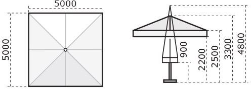 Scolaro Parasol Квадратный зонт с телескопической застежкой Capri sun-id-1395986 - Вид №15