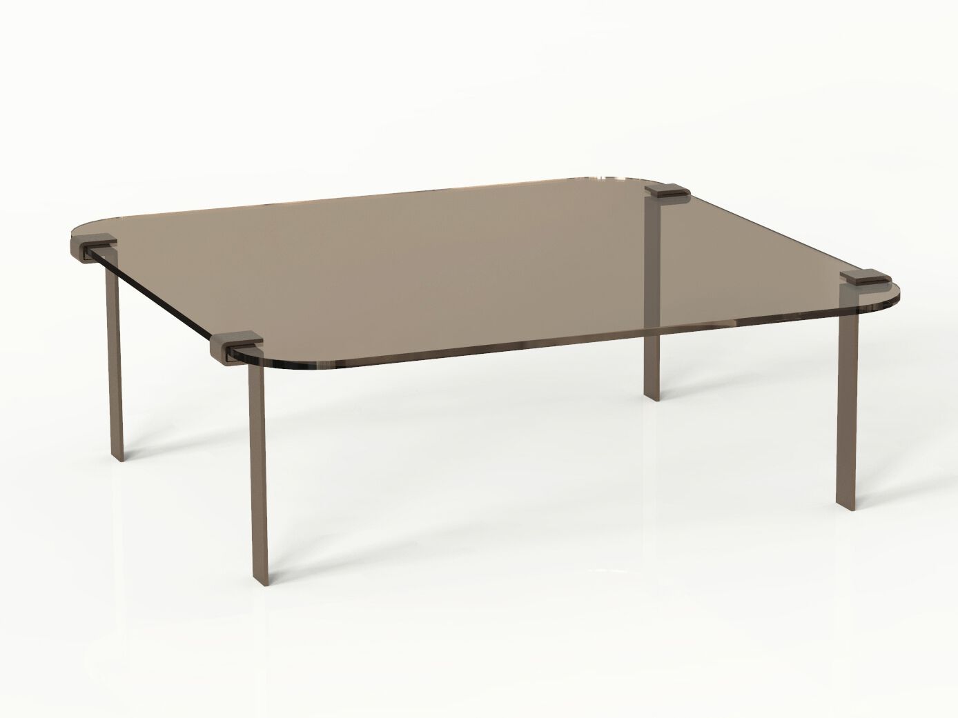 Стеклянный квадратный низкий журнальный столик Bizzotto Italia Нара ARCH-00031840