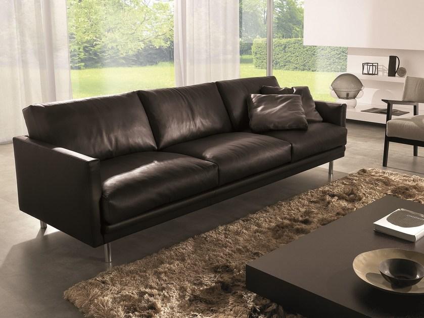 CTS SALOTTI 3-х местный кожаный диван Light sun-id-1447481 - Вид №1