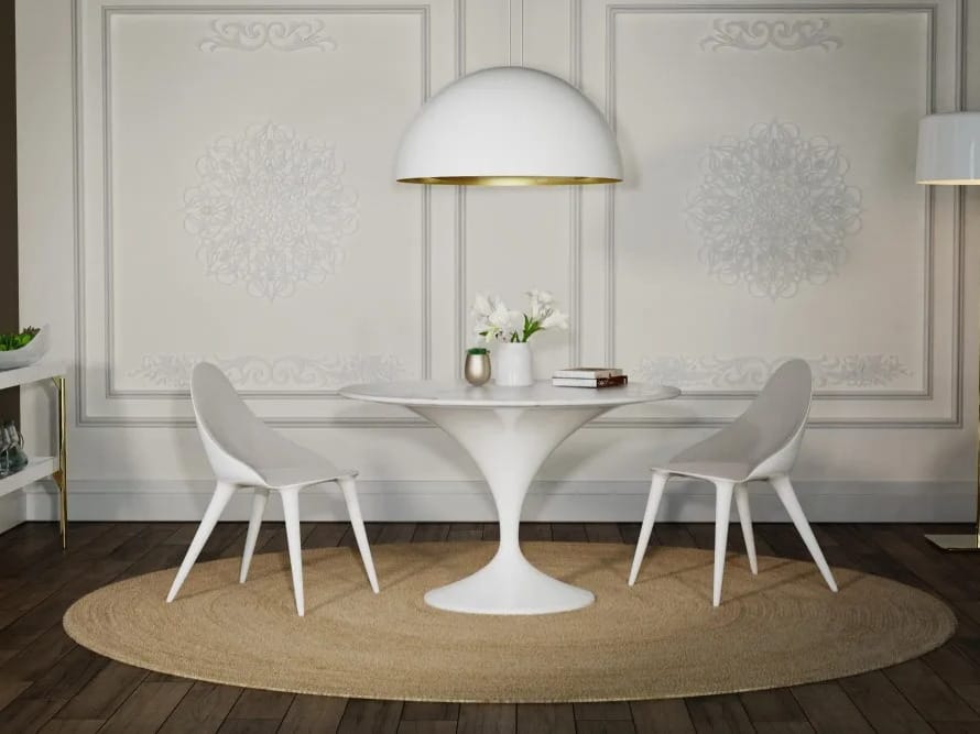 Круглый стол из стекловолокна с мраморной столешницей GANSK CHARM ARCH-00142142 - Вид №6