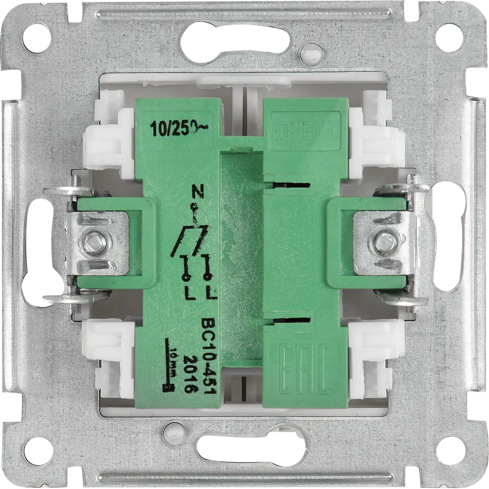 Выключатель встраиваемый Hegel Мастер 1 клавиша с индикатором цвет белый STLM-2014855 - Вид №2