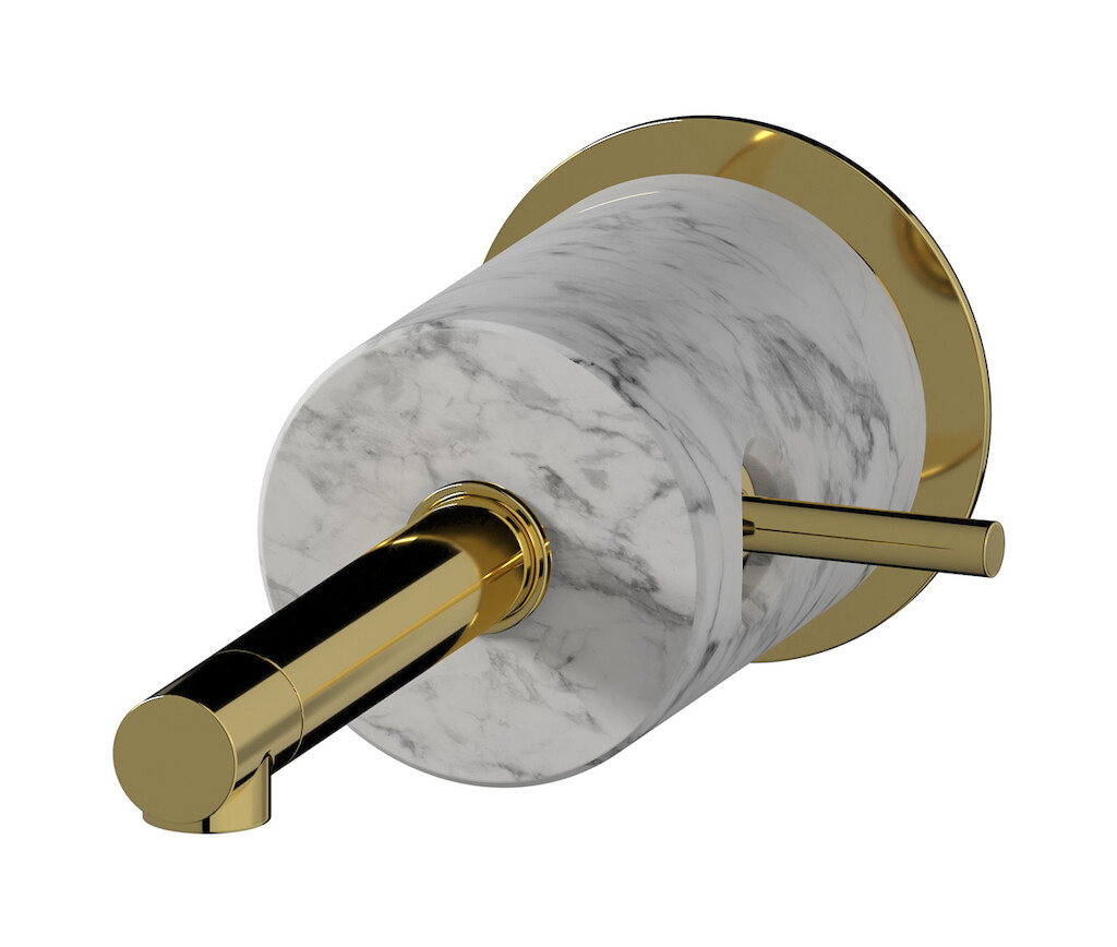 Встроенный в стену смеситель для раковины на 1 отверстие в комплекте с донным клапаном WE ARE IB mm209oo_1 Gold Marmo