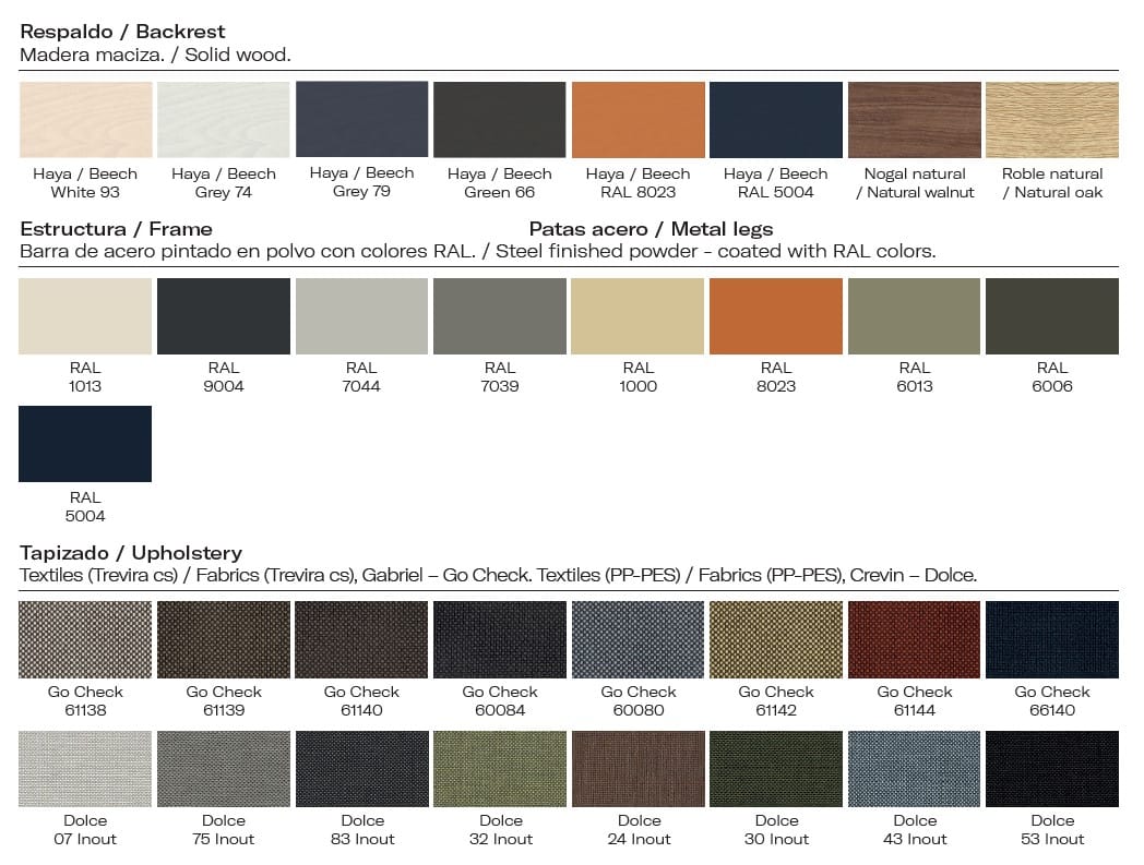 Стальная скамья с порошковым покрытием со спинкой Vergés Mim ARCH-00106006 - Вид №3