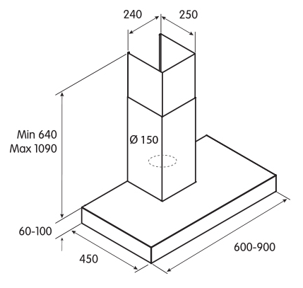 1106560 Вытяжка каминная Jetair POLA P 60 INX серебристый STDN-0013718 - Вид №9