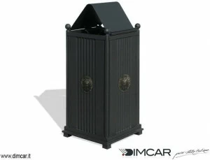 DIMCAR Урна для мусора металлическая с крышкой для улицы Elite