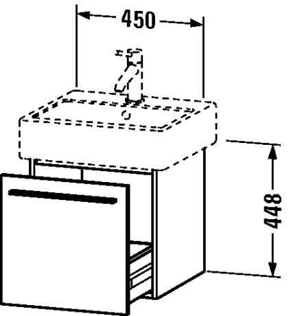XL604302222 X-Large Тумбочка подвесная Белый глянцевый декор Duravit - Вид №1