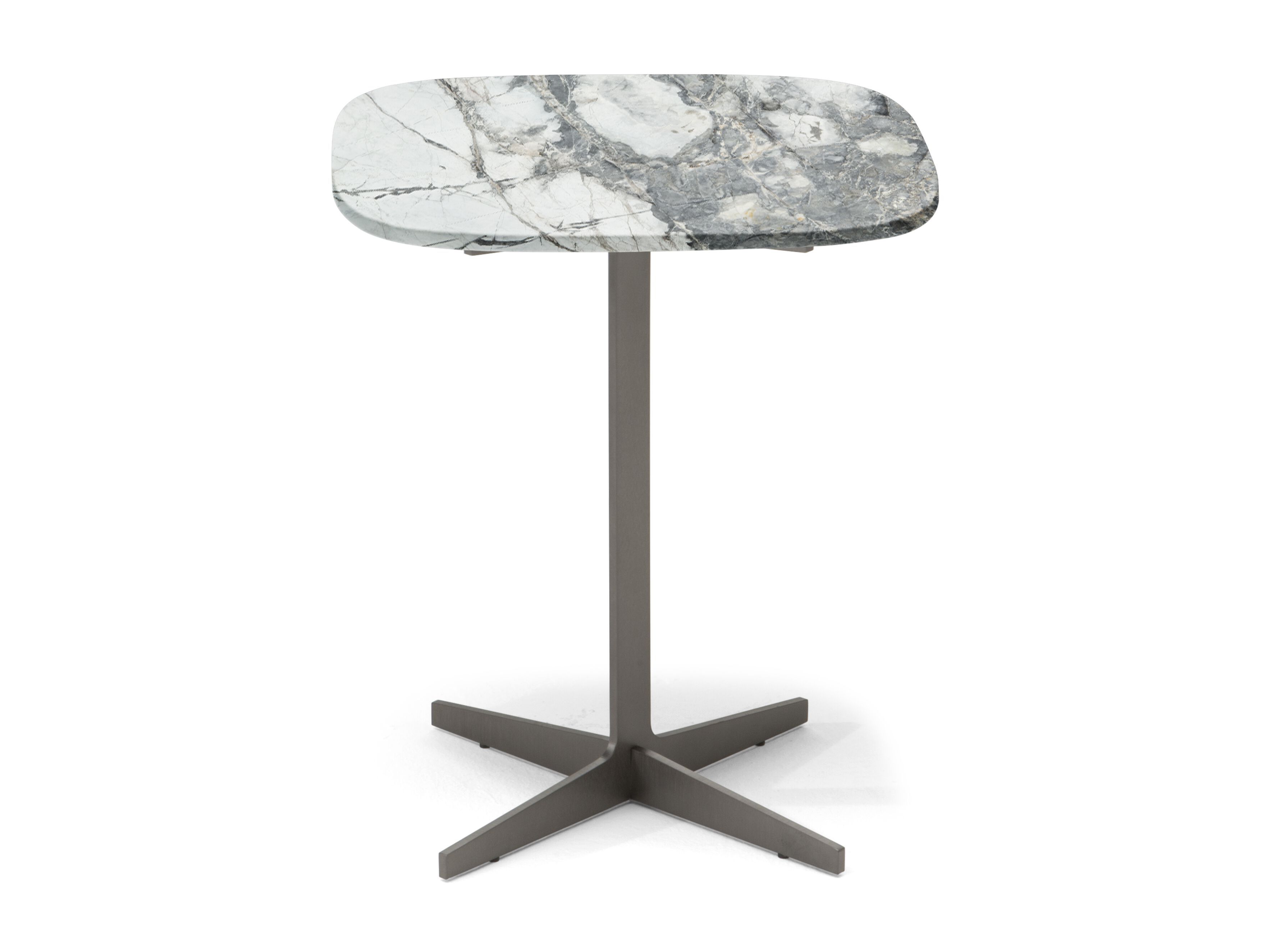 Квадратный журнальный столик с мраморной столешницей и основанием с 4 спицами Natuzzi Italia Ido ARCH-00039053