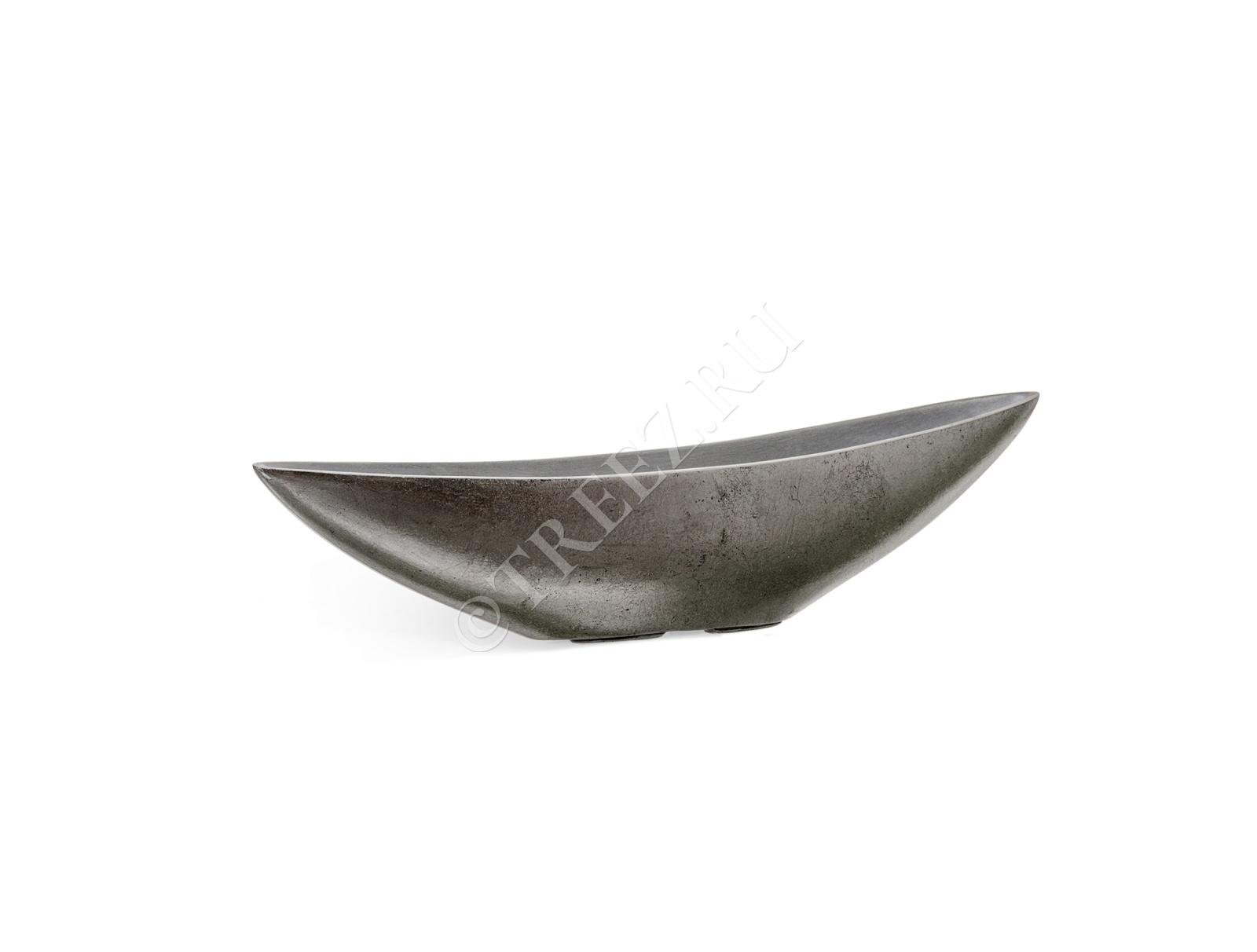 41.3321-04-055-DSL-15/65 Кашпо  Effectory - серия Metal - Ваза-Лодка (2 размера) - Стальное серебро Цветочная коллекция  - Вид №5