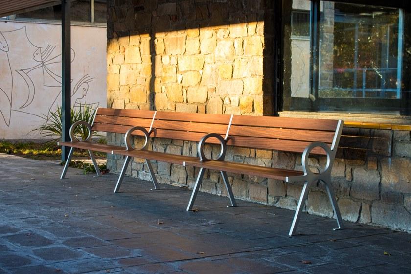 URBIDERMIS Скамья из дерева с подлокотниками со спинкой sun-id-1382356 - Вид №1