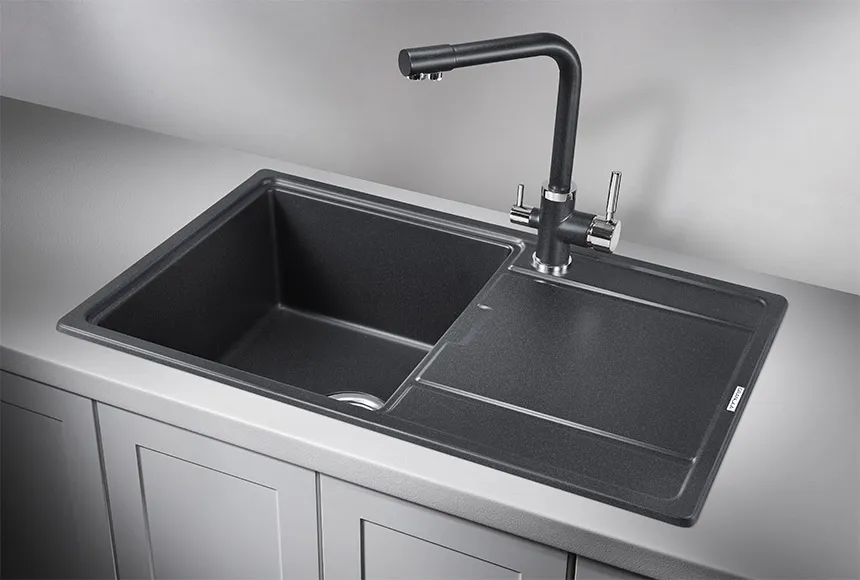 7804, ЧЁРНЫЙ, кухонная мойка, кварц GRANULA 7804-ST195