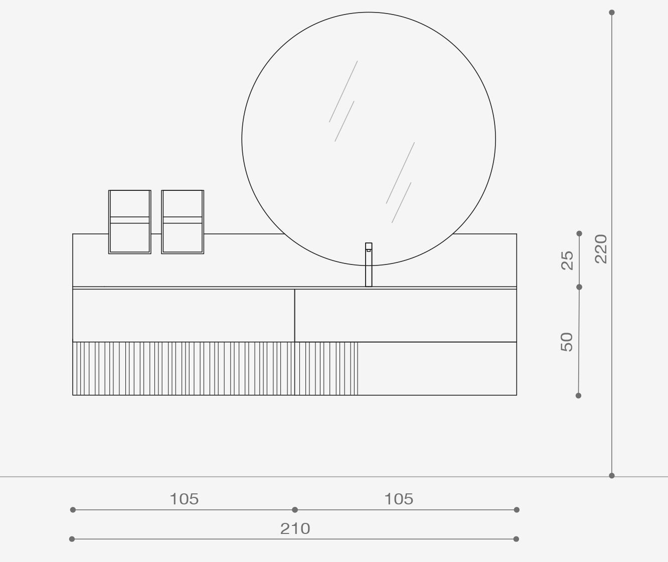 Подвесной умывальник с ящиками ARCOM Pollock текстуры ARCH-00104805 - Вид №3