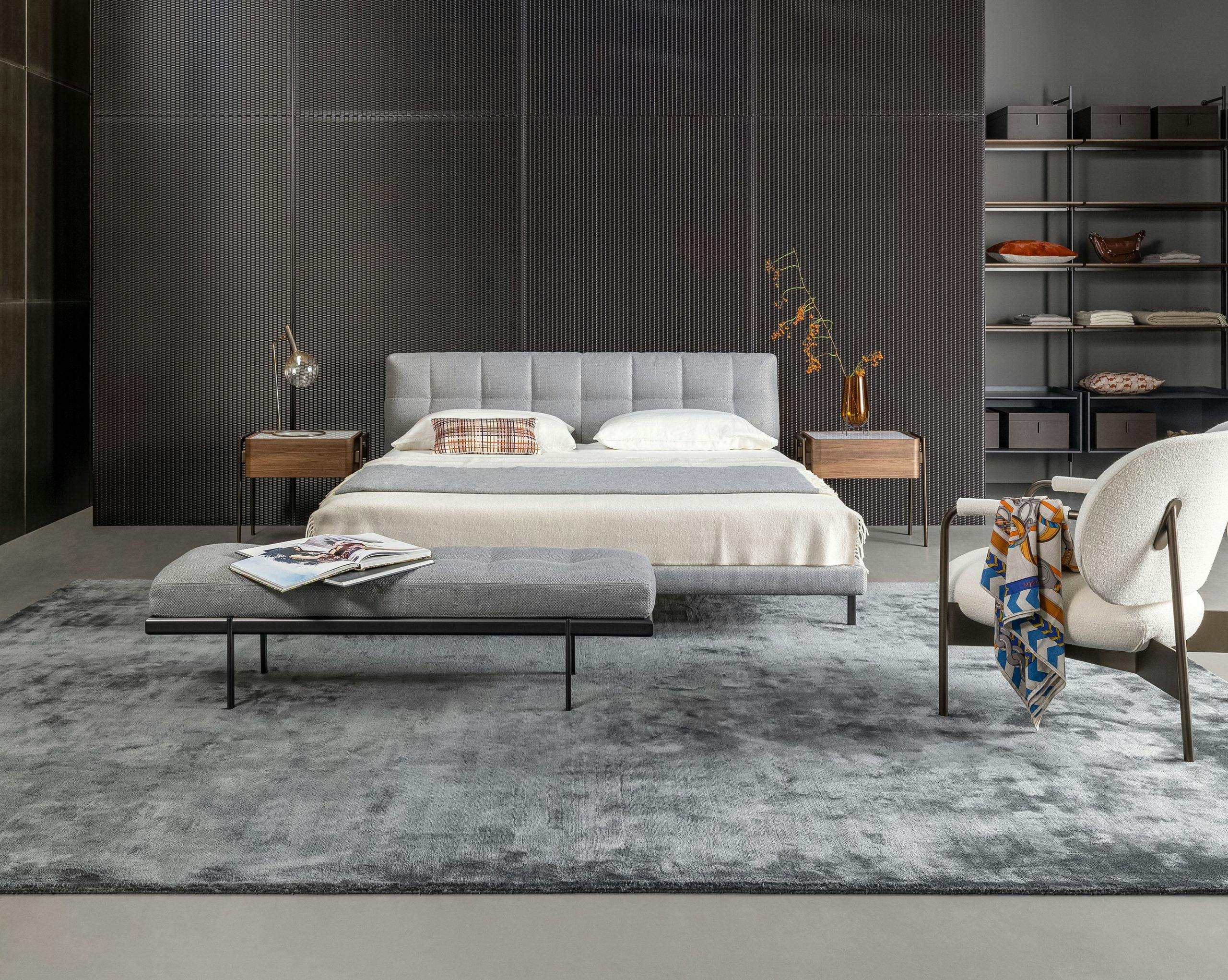 Двуспальная мягкая кровать из ткани BONALDO Джеймс ARCH-00078063