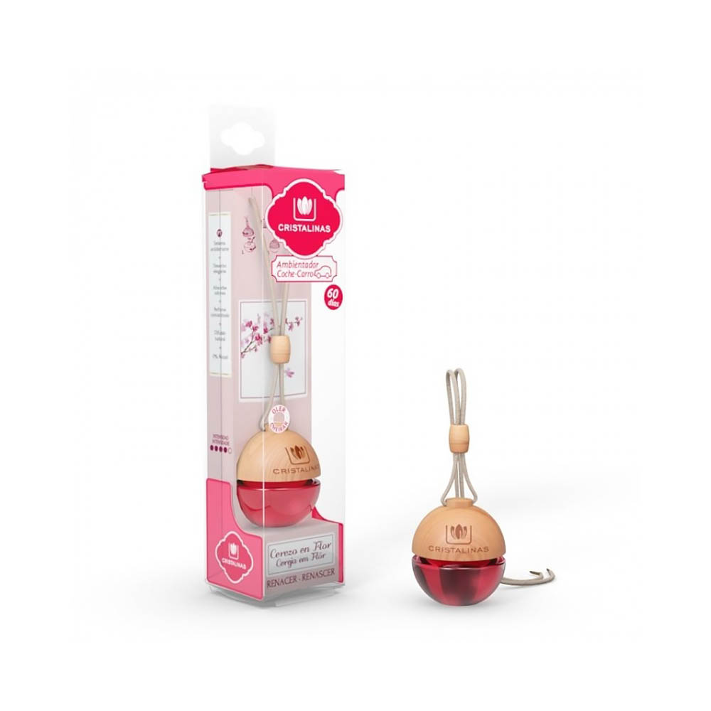 10014427 Ароматизатор для автомобиля подвесной 7 х 6 см 6 мл С ароматом цветущей вишни Cristalinas 