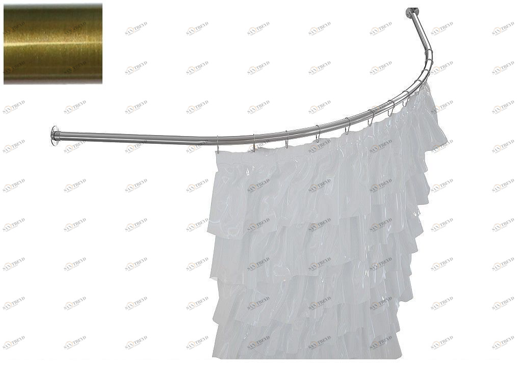 Карниз для ванны Aquanet Jersey полукруглый 170x90 бронза 00241526