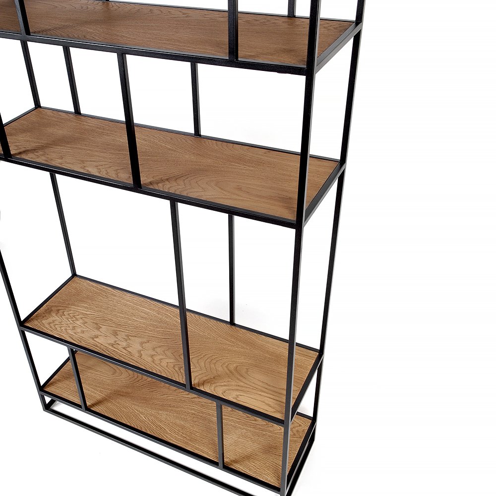 Стеллаж металлический, темный дуб Makella black INTELLIGENT DESIGN СТЕЛЛАЖ MAKELLA 260747 Коричневый;черный  - Вид №6