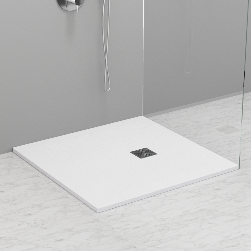 703130 Душевой поддон из минерального литья БЕЛЫЙ МАТОВЫЙ в комплекте с сифоном, Kerasan DOCCIA Италия