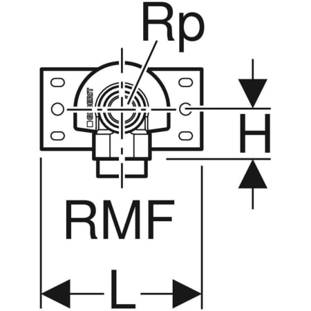 GEBERIT 632.861.00.2 Водорозетка Geberit 90° с наружной резьбой MF 1/2", предустановленная, простая  - Вид №3