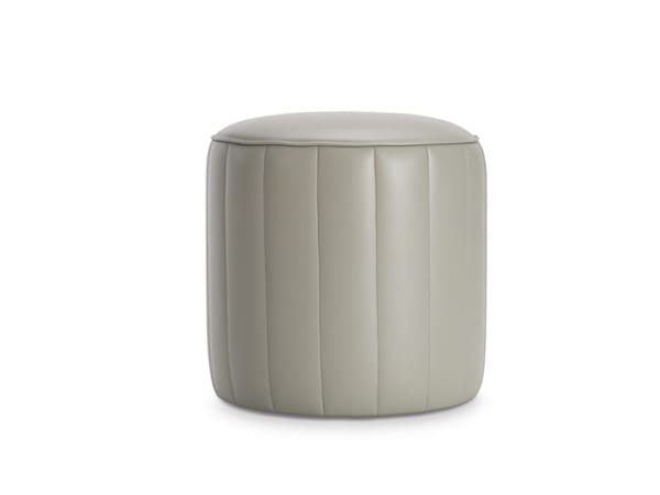 Круглый кожаный пуф Now & Future POWYS ARCH-00043874