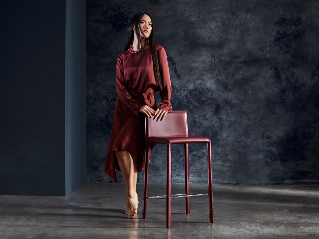 Высокий кожаный стул Julia Italia Агата ARCH-00080792 - Вид №1