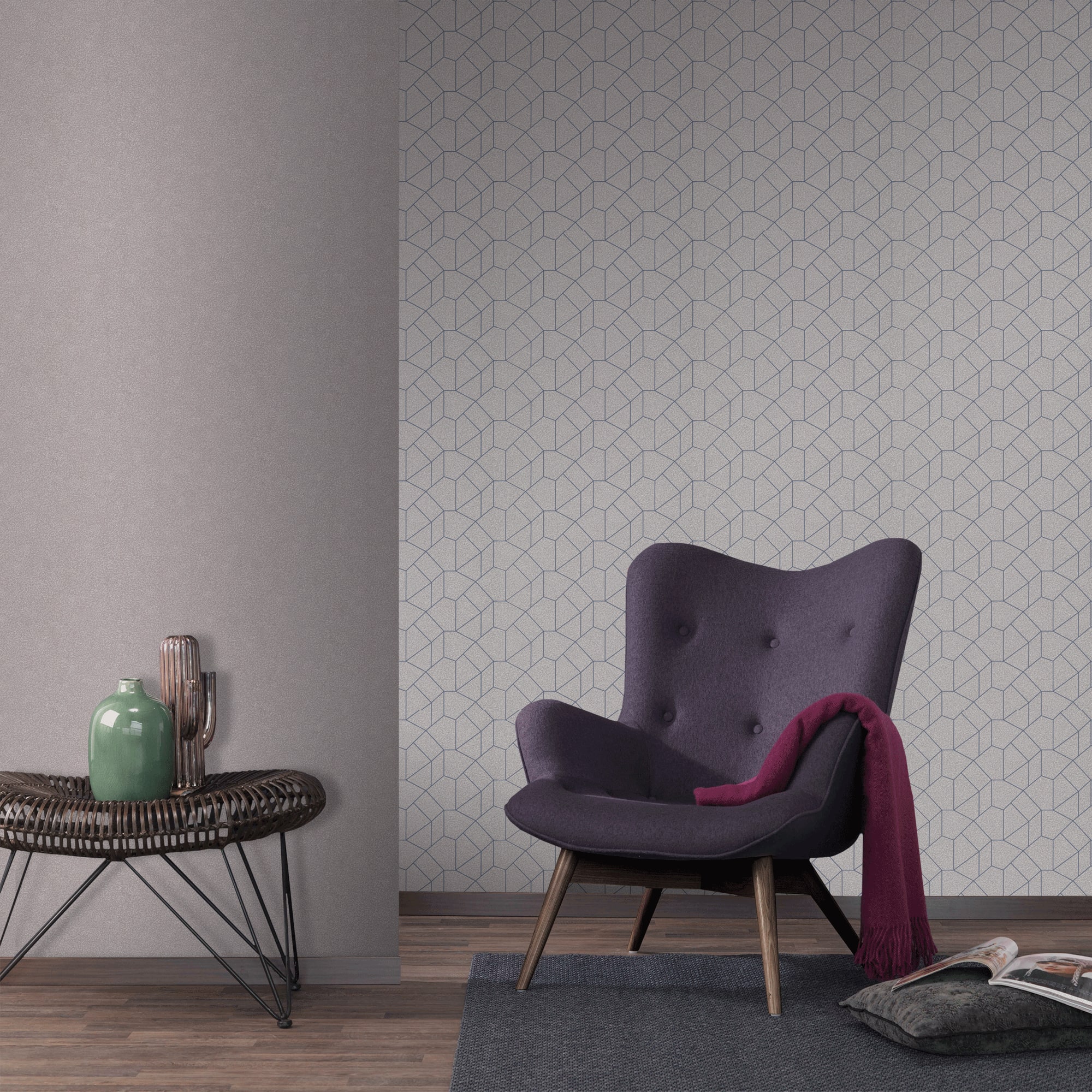 83211539 Обои флизелиновые Erismann серые 1.06 м 12039-30 Carat Santreyd - Вид №4