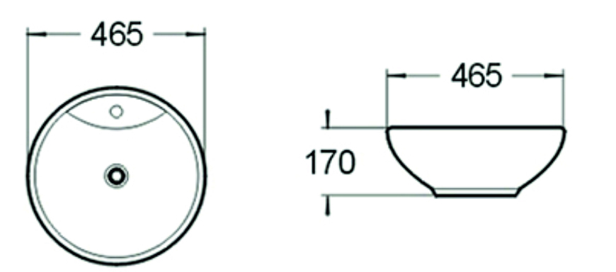SL-1067 Раковина керамическая накладная с переливом LAB.Space  - Вид №1