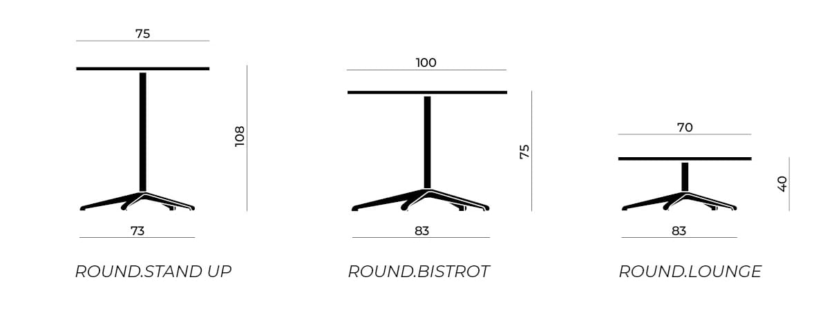 Круглый стол из стали и дерева со спицами Nahu Lotus ARCH-00047349 - Вид №1