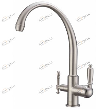 Zorg ZR 330 YF-33 Nickel Смеситель для кухни Zorg 385х225 