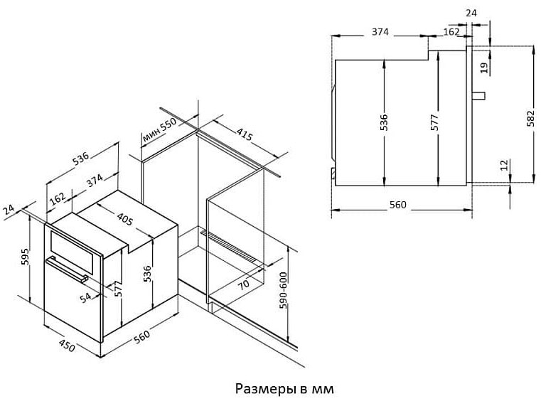 7993074 Электрический духовой шкаф Korting OKB 7951 CMN черный STDN-0110501 - Вид №7