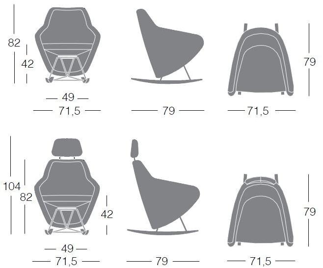 Segis Кресло-качалка из ткани с подлокотниками и подголовником sun-id-1406486 - Вид №1