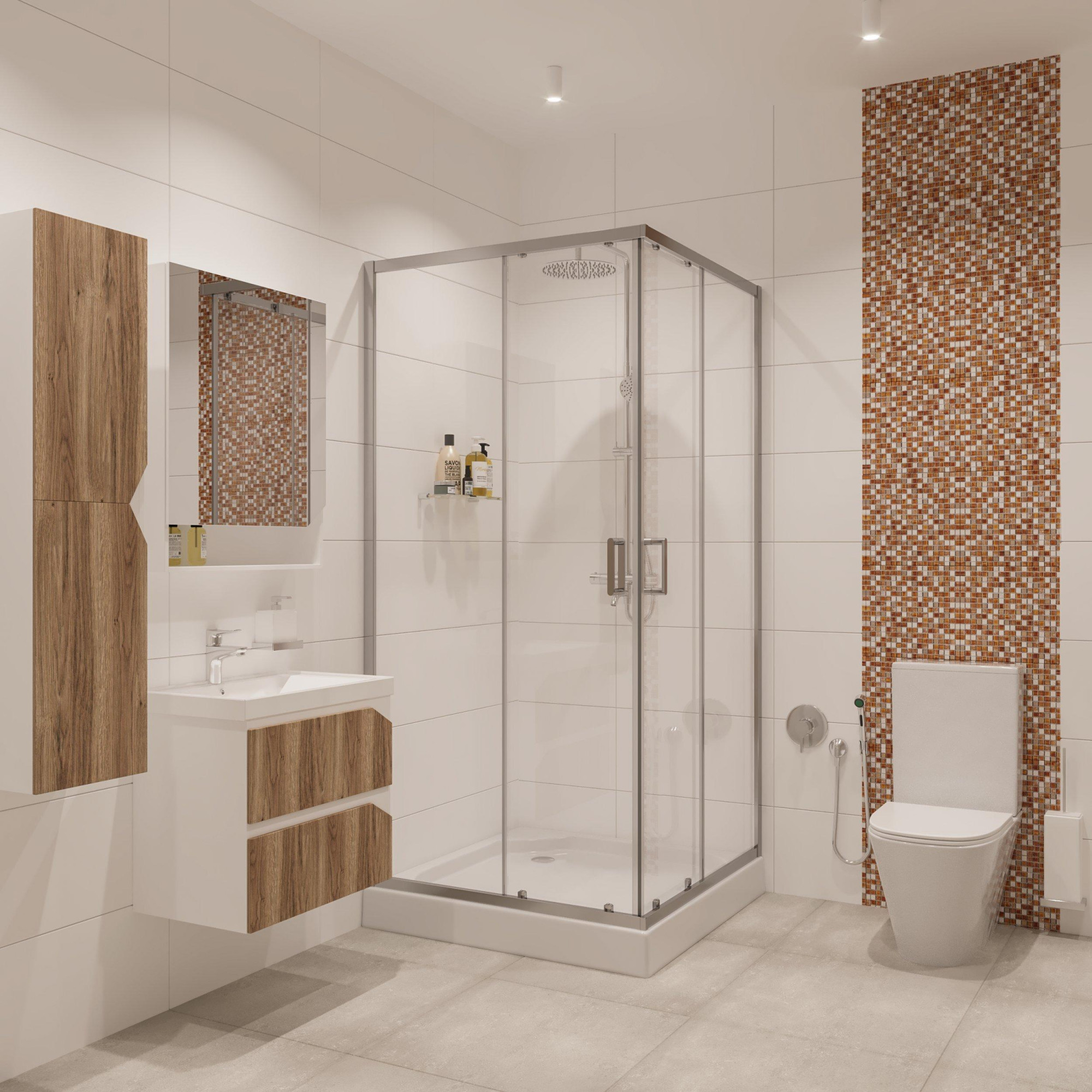 Душевое ограждение NG- 6609-08 (100*100*190) квадрат, двери раздвижные, 1 место Niagara Nova 66090811