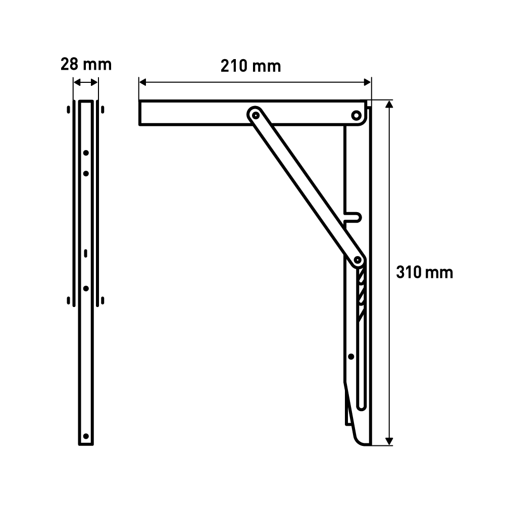 Кронштейн  Складывающийся, 210x310 мм, черный LJPS0123 Public Steel Россия  - Вид №7