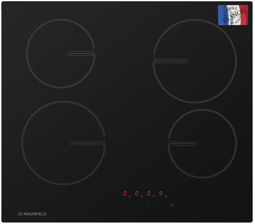 MVSE59.4HL-BK Электрическая панель черная/ стеклокерамика, 60см, сенсорное управление , автоотключение, индикация нагрева, черная, франция Maunfeld Santreyd 
