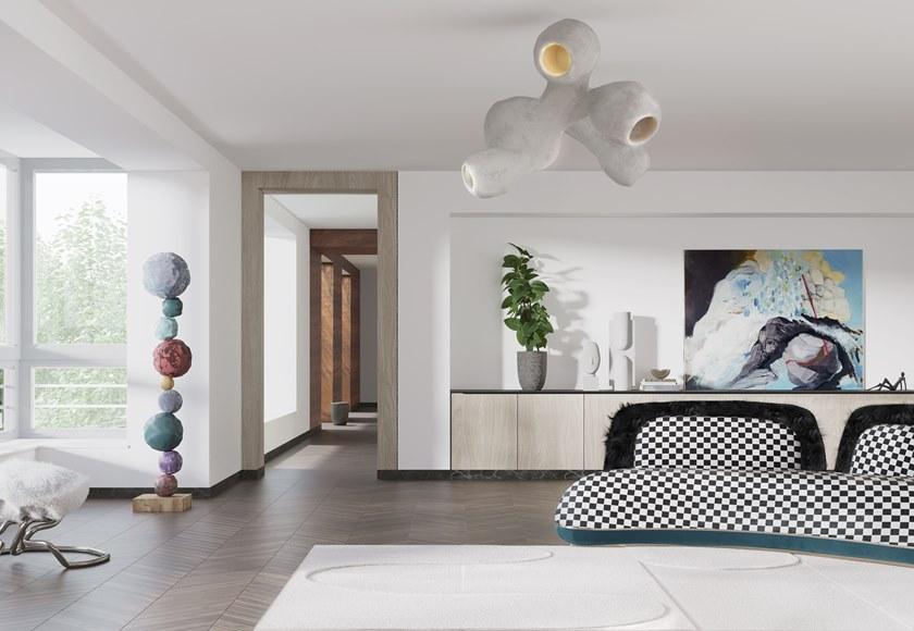 Tapis Rouge Прямоугольный коврик ручной работы из шерсти и шелка Abstraction Tr1759 - Вид №1