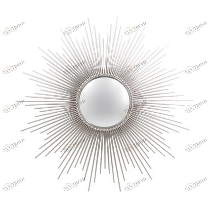Зеркало-солнце в серебряной раме 100 см Arizona UNICO ДИЗАЙНЕРСКИЕ 255252 Серебро 