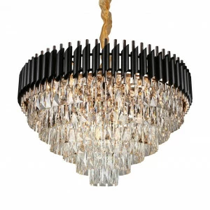 Подвесная люстра Omnilux Certaldo OML-81803-24 OMNILUX ДИЗАЙНЕРСКИЕ, CERTALDO 337192 Черный;золото;прозрачный