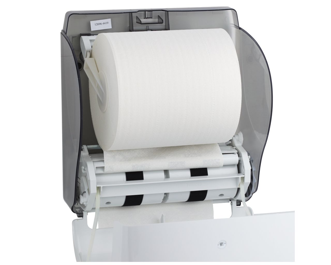 CJB301 Механический диспенсер для бумажных полотенец в рулонах LUX CUT AUTOMATIC MAXI, АБС-пластик, белый Merida  - Вид №4