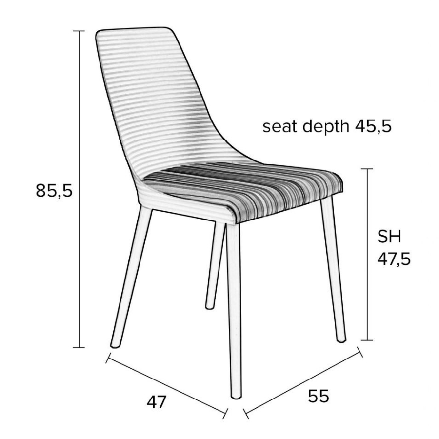 Стул Olivia, темно-серый White Label Living 1100357 - Вид №10